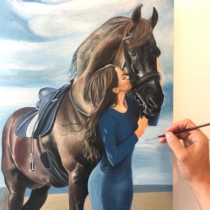 Friesian Horse | Horse Art | Portrait Painting