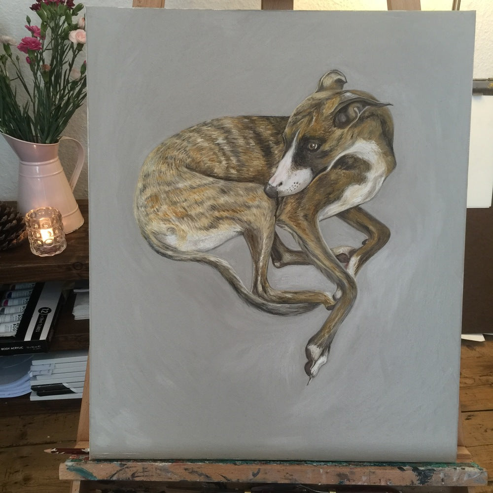 Painting A Whippet | Oil On Canvas | Dog Art