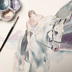 White Horse Painting | Art Commissions | Horse Paintings on Canvas