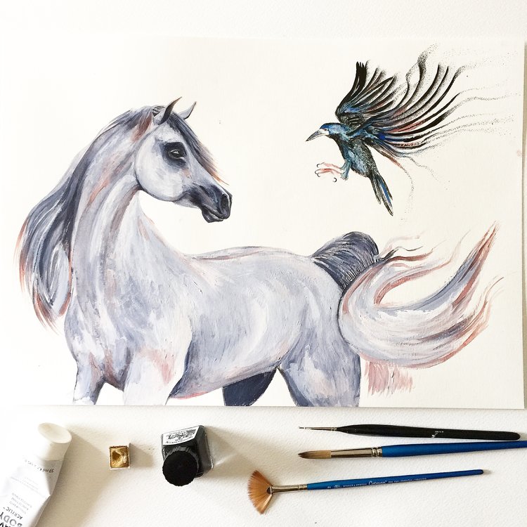 Arabian Horse Art | Watercolour Horse | Horse Art