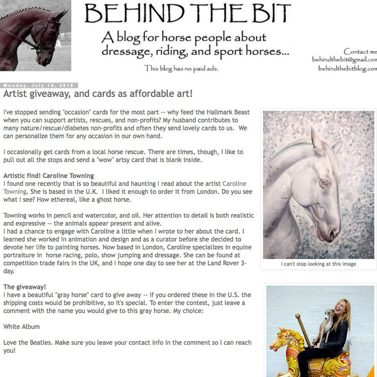 Behind The Bit Blog | Art Giveaway | Equine Art