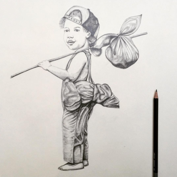 Little Boy Drawing | Pencil Drawing | Art Commissions