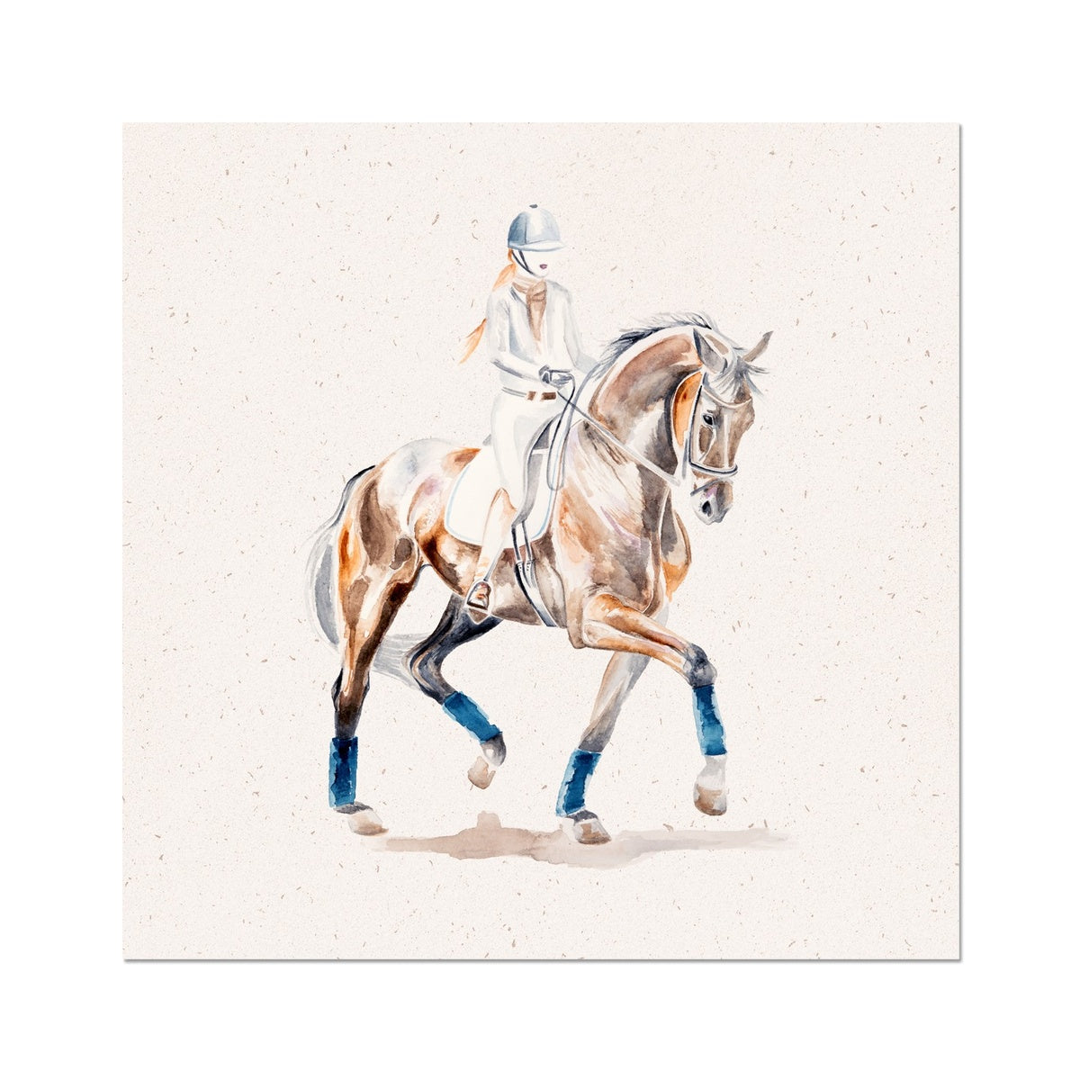 Dressage horse trotting painting print